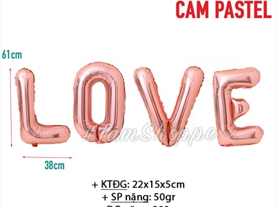 Bong bóng kiếng chữ LOVE viết hoa cao 60cm BBK-LOVE-01